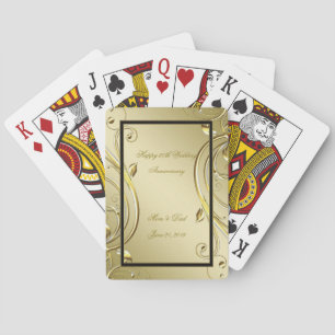 Jeu De Cartes Florish Gold Black 50e anniversaire Mariage