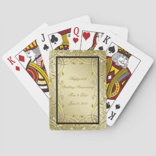 Jeu De Cartes Florish Gold Black 50e anniversaire Mariage