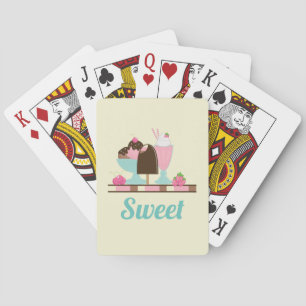 Jeu De Cartes Flotte de crème glacée sucrée Sundae & fraise