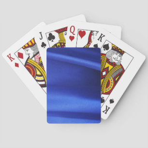 Jeu De Cartes Flow Blue Silk Fabric Abstrait