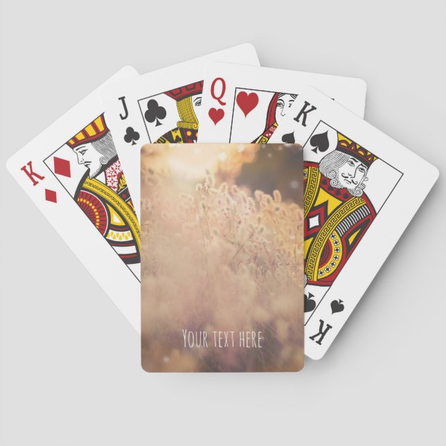 Jeu De Cartes Flower Field Rustic Country Sunset Dusk (dos)