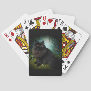 Jeu De Cartes Fluffy Chat noir en Misty Woods