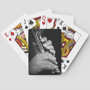 Jeu De Cartes Flûte jouée en noir et blanc par un gitan