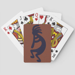 Jeu De Cartes Flûte Jouer Kokopelli Figure, Noir sur Rouille Rou