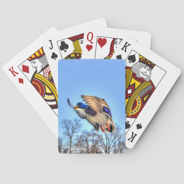 Jeu De Cartes Flying Mallard Duck Drake Wildlife Photo (dos)