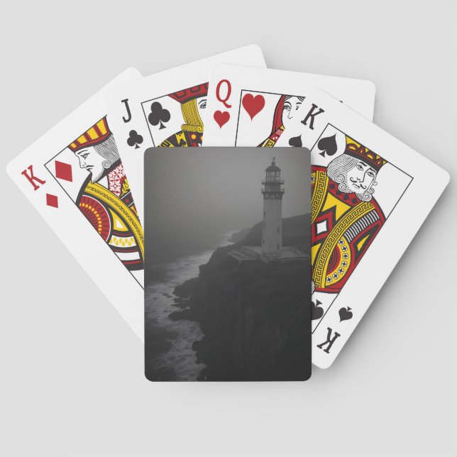 Jeu De Cartes Foggy Forest Trail Monochrome Playing Cards (dos)