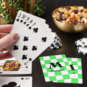 Jeu De Cartes Fond à motif à carreaux verts