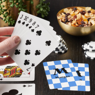 Jeu De Cartes Fond à motif carreaux bleus
