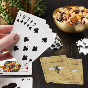 Jeu De Cartes Fond antique en détresse Vintage Bee #2