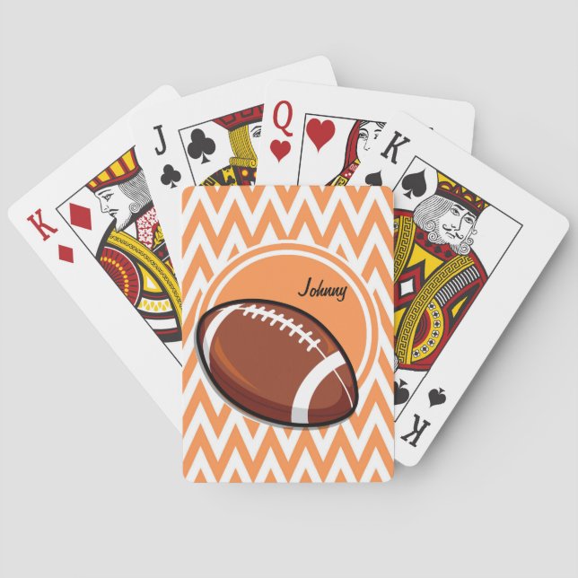 Jeu De Cartes Football ; Orange et White Chevron (dos)