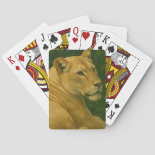 Jeu De Cartes Forest Sentinel - Lioness de repos dans la lumière