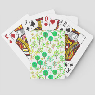 Jeu De Cartes Forêt d'aquarelle en style doodé
