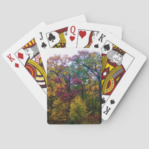 Jeu De Cartes Forêt d'automne sombre