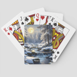 Jeu De Cartes Forêt d'hiver de la lune mignonne Imaginaire