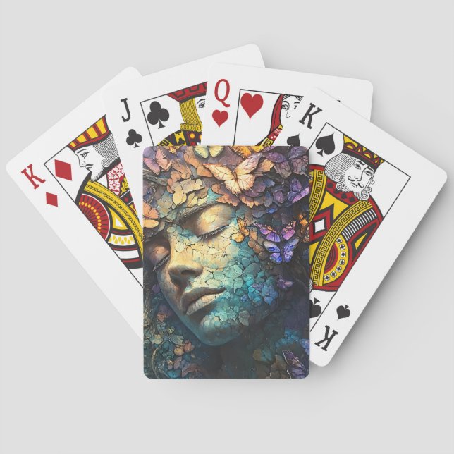 Jeu De Cartes Forêt enchantée de papillons Déesse (7) (dos)