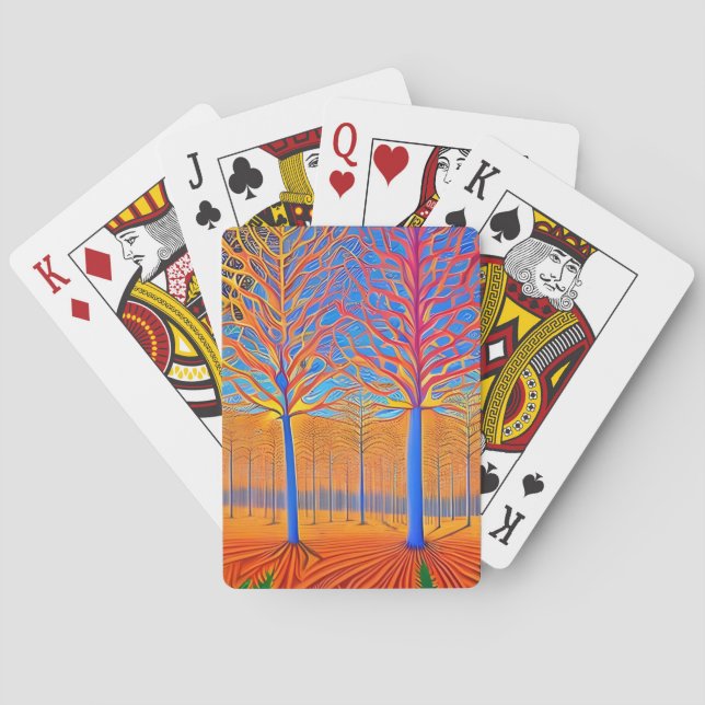 Jeu De Cartes Forêt forestière d'Art Moderne (dos)