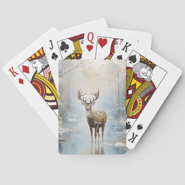 Jeu De Cartes Forêt givre Cerf (dos)