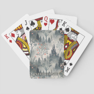 Jeu De Cartes Forêt humide enchantée avec Château foncé - Ethéal