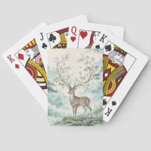 Jeu De Cartes Forêt mystique de cerfs - Art aquarelle