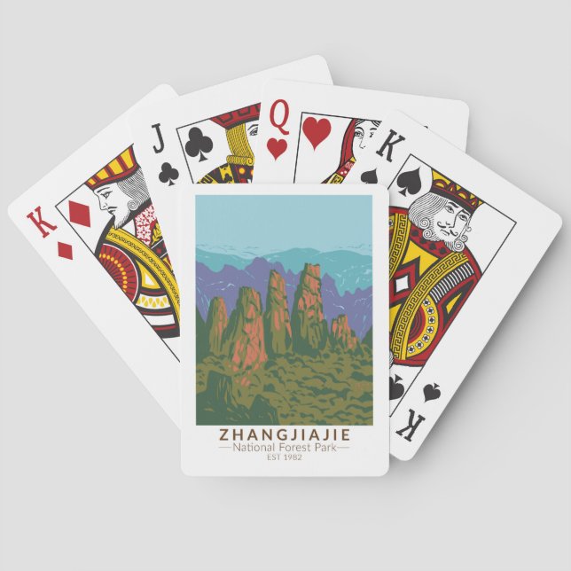 Jeu De Cartes Forêt nationale de Zhangjiajie Chine Voyage Art Re (dos)