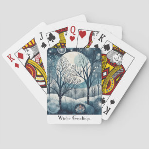 Jeu De Cartes Forêt Nordique Lune Douce Nuit d'Hiver