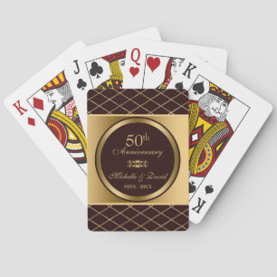 Jeu De Cartes Formes Géométriques Brown Et Or Jouant Des Cartes
