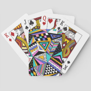 Jeu De Cartes Formes géométriques rétro : Vintage coloré.