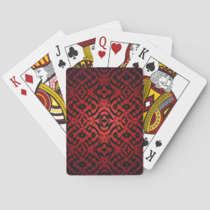 Jeu De Cartes Formes tribales rouges et noires motif