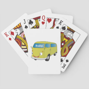 Jeu De Cartes Fourgonnette verte citron classique de dessin anim