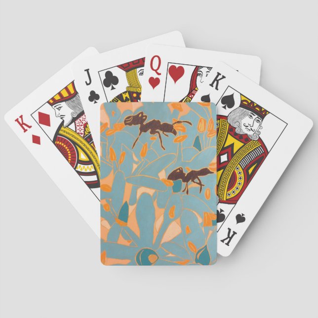 Jeu De Cartes Fourmis avec fleurs bleues Flore australienne (dos)