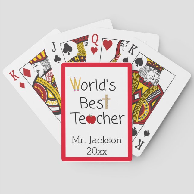 Jeu De Cartes Fournitures scolaires de Cool de meilleur enseigna (dos)