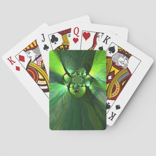 Jeu De Cartes Fox abstrait de feuille (dos)