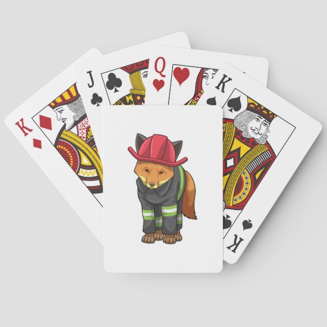Jeu De Cartes Fox as Firefighter avec Helmet (dos)