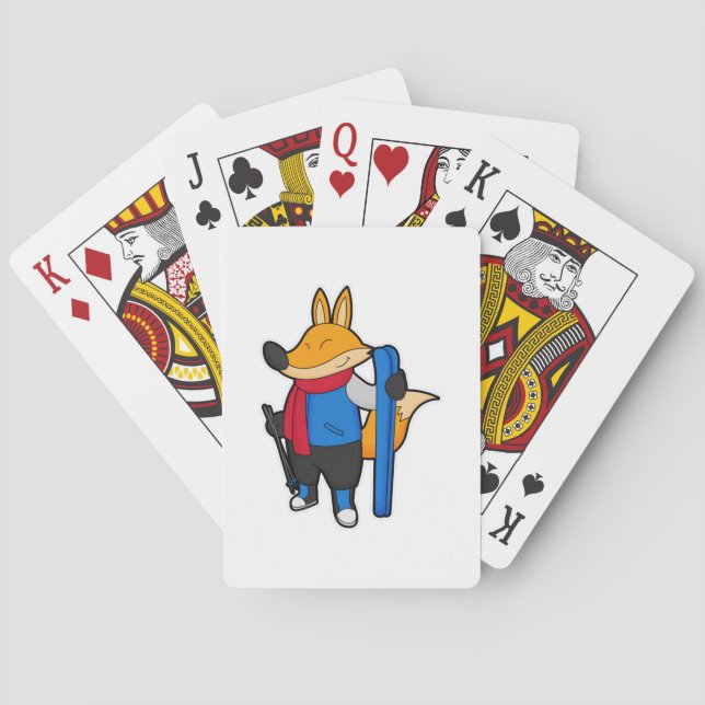 Jeu De Cartes Fox as Skier with Ski (dos)