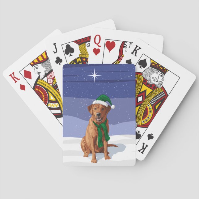 Jeu De Cartes Fox Red Labrador Retriever Chien de Noël (dos)