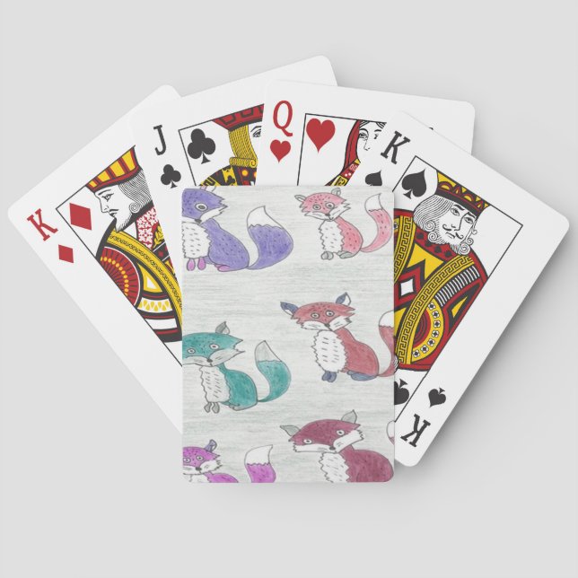 Jeu De Cartes Foxes funky Motif (dos)
