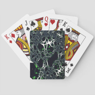 Jeu De Cartes Fracale blanche imparfaite sur l'espace noir, tric