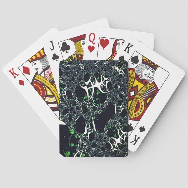 Jeu De Cartes Fracale blanche imparfaite sur l'espace noir, tric (dos)