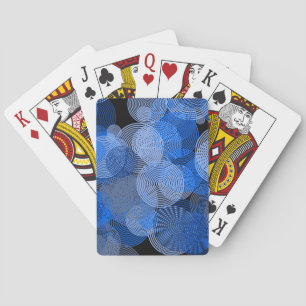 Jeu De Cartes Fractage Art Bleu Cercles géométriques Swirl Manda