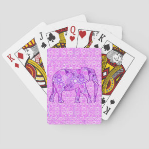 Jeu De Cartes Fractal swirl elephant - purple and orchid