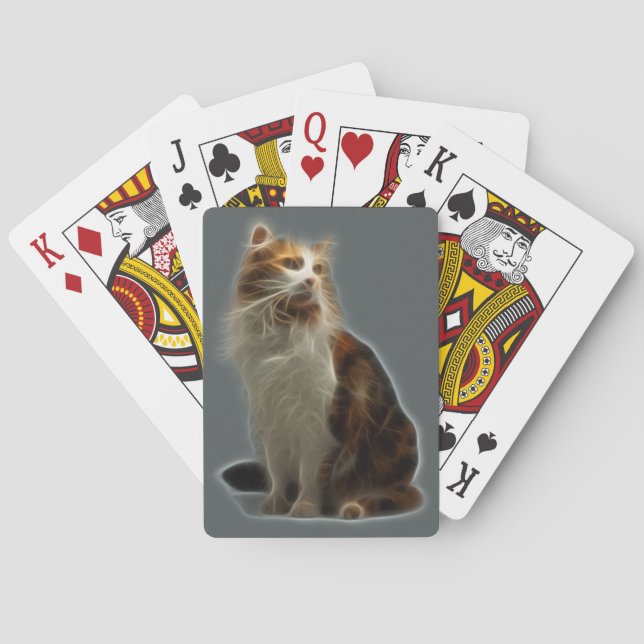 Jeu De Cartes Fractale de chat de calicot (dos)