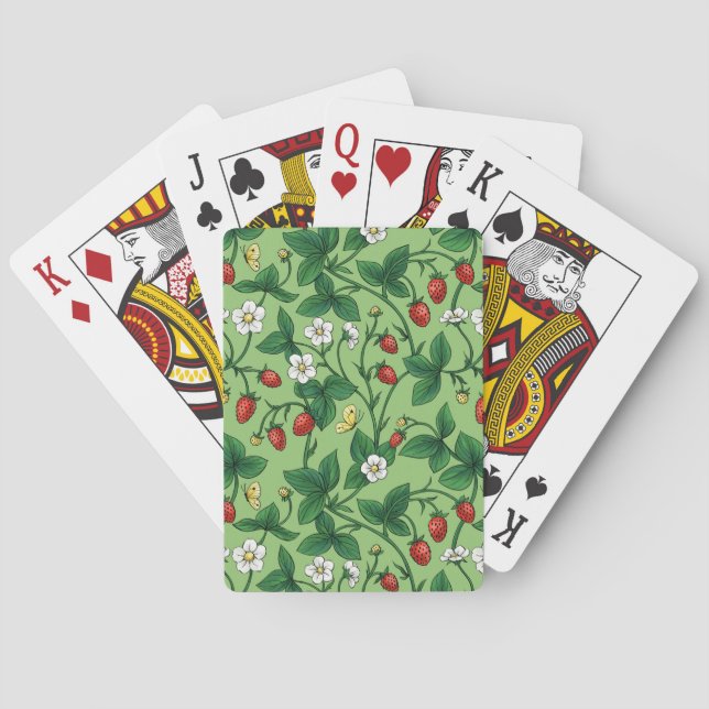 Jeu De Cartes Fraises sauvages rouge/jaune/vert/ (dos)