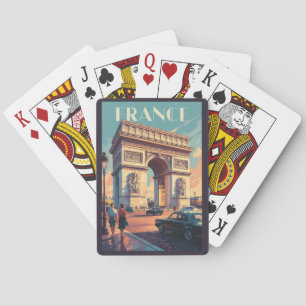 Jeu De Cartes France Arc de Triomphe Travel Art Vintage
