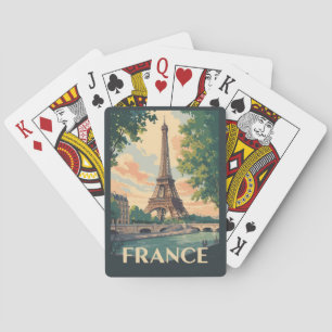 Jeu De Cartes France Eiffel Tour Travel Art Vintage