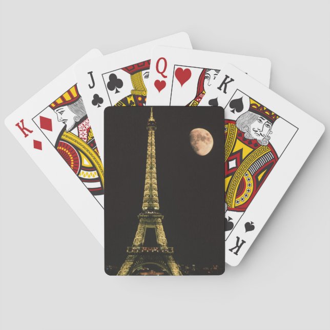 Jeu De Cartes France, Paris. Tour Eiffel la nuit avec (dos)