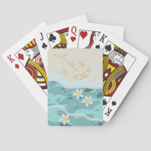 Jeu De Cartes Frangipanis flottants sur la plage Wave Starfish N