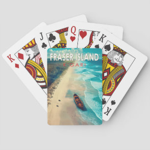 Jeu De Cartes Fraser Island K'gari Australie Travel Art Vintage