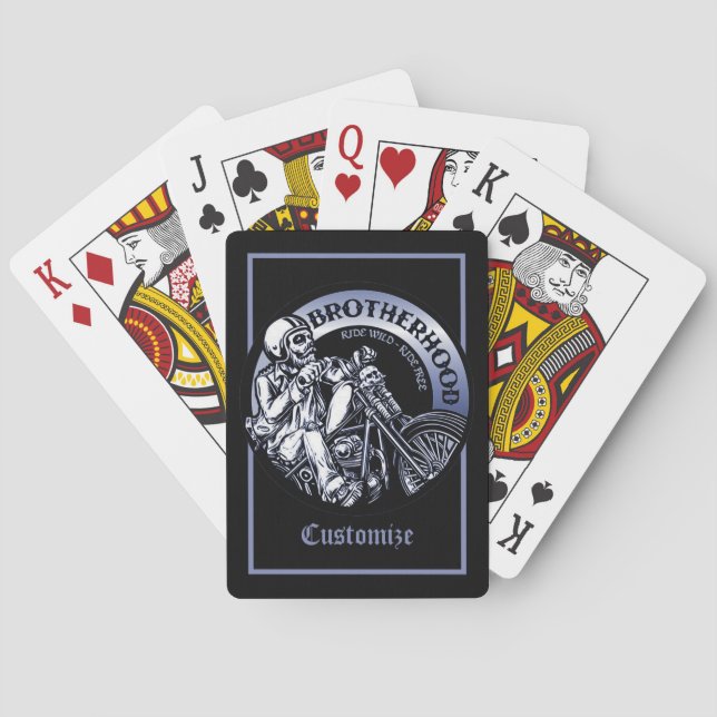 Jeu De Cartes Fraternité Biker personnalisée (dos)