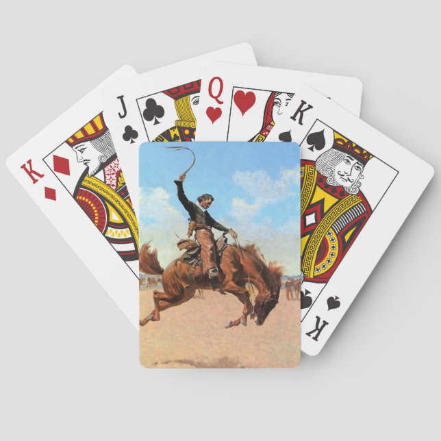 Jeu De Cartes Frédéric Remington Art Occidental "Bronco Buster" (dos)