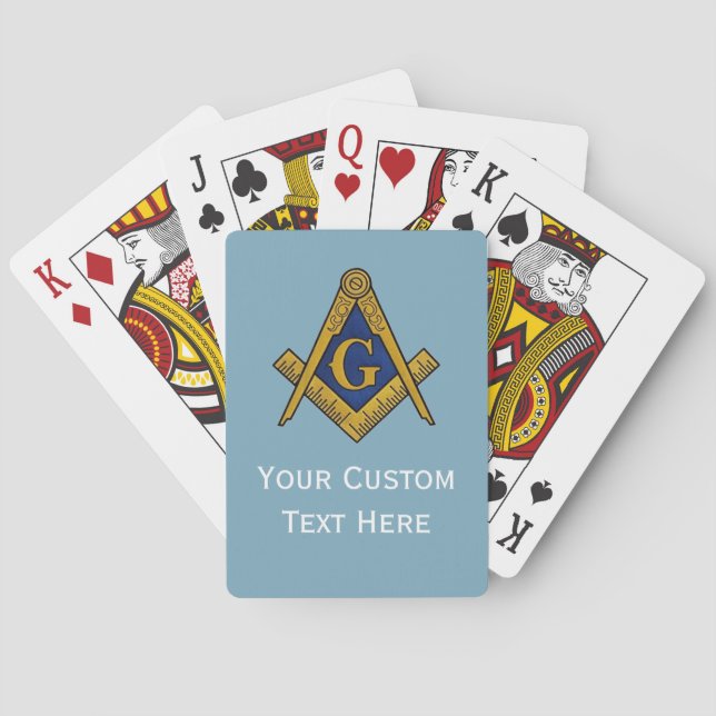 Jeu De Cartes Freemason Masonic Gifts Square and Compass Navy (dos)